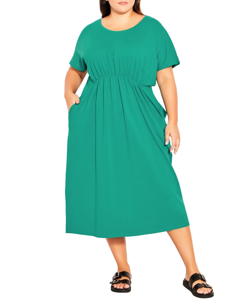 Front of a model wearing a size 14 DRESS COOL TIE in Blue Grass by Evans. | dia_product_style_image_id:288063